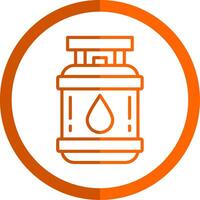 Propane Line Orange Circle Icon vector