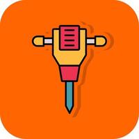 Jack Hammer Filled Orange background Icon vector