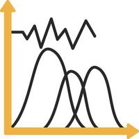 Wave Chart Skined Filled Icon vector