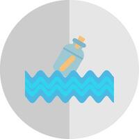 mensaje en un botella plano escala icono vector