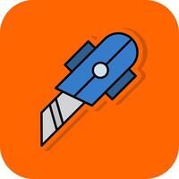 Utility Knife Filled Orange background Icon vector