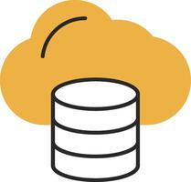 Cloud Data Skined Filled Icon vector