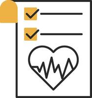 Health Graph Skined Filled Icon vector