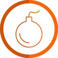 Bomp Line Orange Circle Icon vector