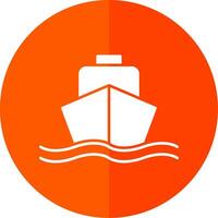 Ship Glyph Red Circle Icon vector