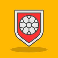 Football Badge Filled Shadow Icon vector