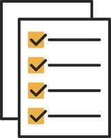 Document Skined Filled Icon vector