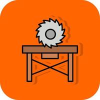 Circular Saw Filled Orange background Icon vector