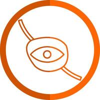 parche en el ojo línea naranja circulo icono vector
