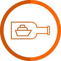 Ship In A Bottle Line Orange Circle Icon vector