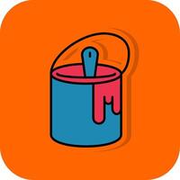 Tin with Paint Filled Orange background Icon vector