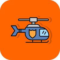 policía helicóptero lleno naranja antecedentes icono vector