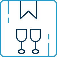 Fragile Line Blue Two Color Icon vector