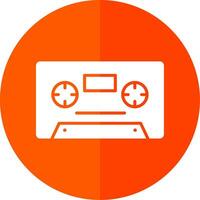 Cassette Glyph Red Circle Icon vector