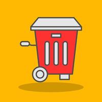 Trash Bin Filled Shadow Icon vector