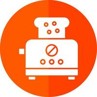 Toaster Glyph Red Circle Icon vector