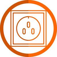 Socket Line Orange Circle Icon vector