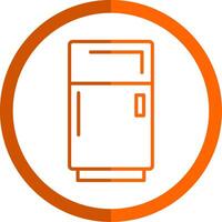 Fridge Line Orange Circle Icon vector