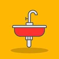 lavabo lleno sombra icono vector