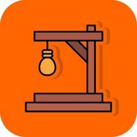 Gallows Filled Orange background Icon vector