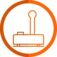 Joystick Line Orange Circle Icon vector