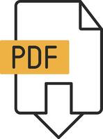 Download PDF Skined Filled Icon vector