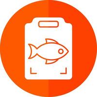 Fish Cooking Glyph Red Circle Icon vector