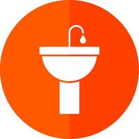 Sink Glyph Red Circle Icon vector