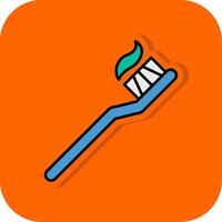 Toothbrush Filled Orange background Icon vector