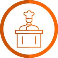 Cooking Show Line Orange Circle Icon vector