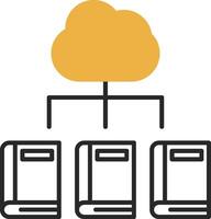 Digital Library Skined Filled Icon vector