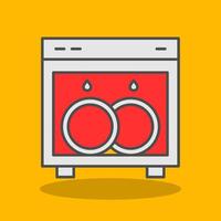 Dish Washing Filled Shadow Icon vector