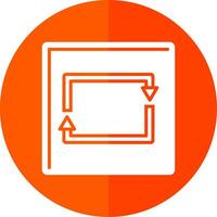 Rectangular Arrow Glyph Red Circle Icon vector