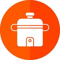 Rice Cooker Glyph Red Circle Icon vector