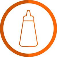 Ketchup Line Orange Circle Icon vector