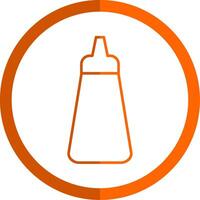 Ketchup Line Orange Circle Icon vector