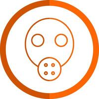 Gas Mask Line Orange Circle Icon vector