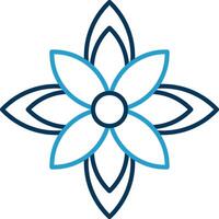 Poinsettia Line Blue Two Color Icon vector