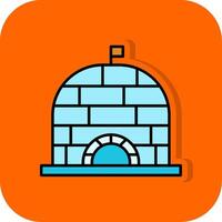 Igloo Filled Orange background Icon vector