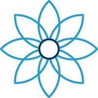 Dandelion Line Blue Two Color Icon vector