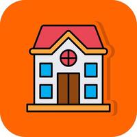 House Filled Orange background Icon vector