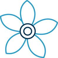 Alpine Forget Me Not Line Blue Two Color Icon vector