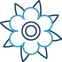 Dahlia Line Blue Two Color Icon vector