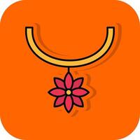 Flower Necklace Filled Orange background Icon vector