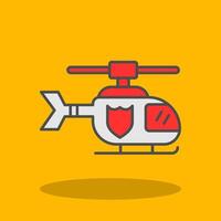 Police Helicopter Filled Shadow Icon vector