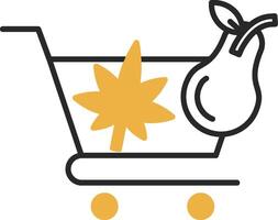 Cart Skined Filled Icon vector