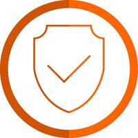 Shield Line Orange Circle Icon vector