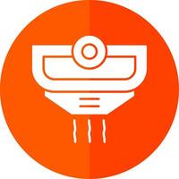 Smoke Detector Glyph Red Circle Icon vector