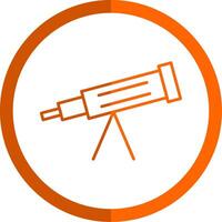 Telescope Line Orange Circle Icon vector