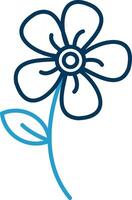 Melastome Line Blue Two Color Icon vector